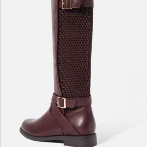Burgundy  Tessa Flat Boots